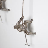 Climbing Man-Wall Mounted-Thai Silver Leaf sculpture(جدارية الرجل المتسلق باللون الفضي)