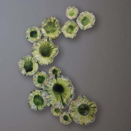 Medium Lily Plate-Green-Large(ديكور حائط زهرة السوسن - أخضر - كبير)