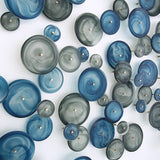 Set of 3 Crosshatched Wall Discs-Blue Swirl(  أقراص حائط متقاطعة - ازرق - مجموعة من ٣)