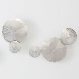 Set of 3 Lily Pad Clusters-Antique Nickel( ديكور حائط على شكل زنبق - نيكل عتيق - مجموعة من ٣)