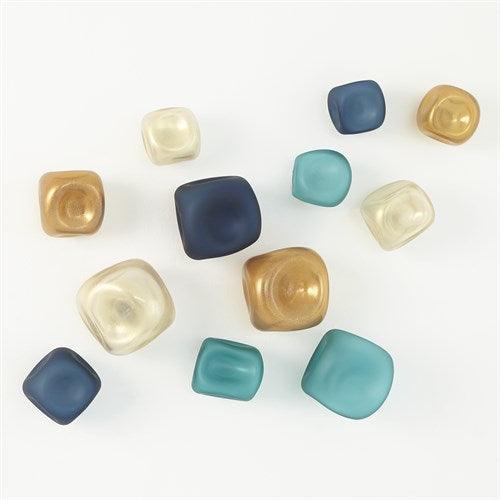 Set of 3 Wall Rocks-Frosted Turquoise(ثلاث قطع صخور الحائط - بلوري)