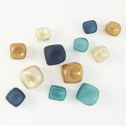 Set of 3 Wall Rocks-Frosted Turquoise(ثلاث قطع صخور الحائط - بلوري)