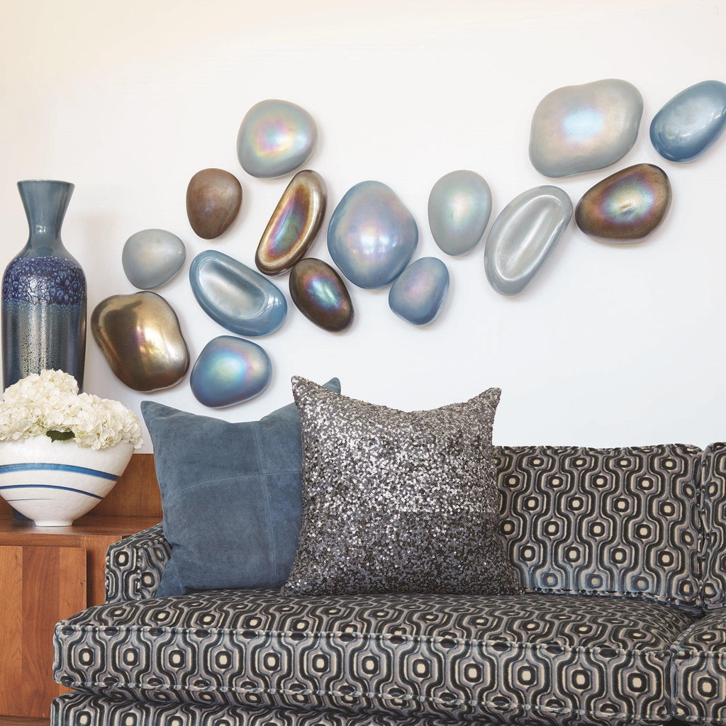 Set of 5 Glass Wall Gems-Sapphire(زجاج حائط أحجار كريمة - ياقوت - مجموعة من ٥ )