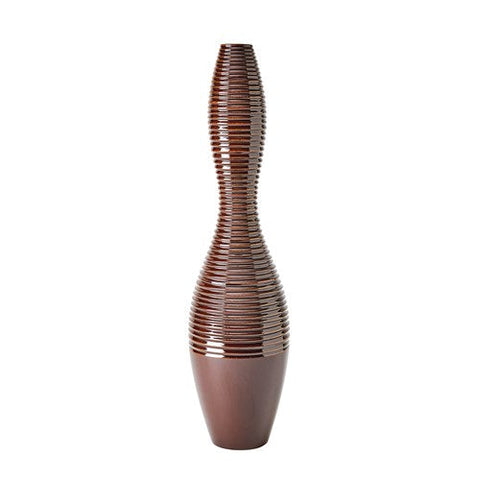 Ribbed Vase-Garnet- Large-مزهرية مضلعة- عتيق- كبير