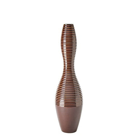 Ribbed Vase-Garnet- Small-مزهرية مضلعة- عتيق- صغير
