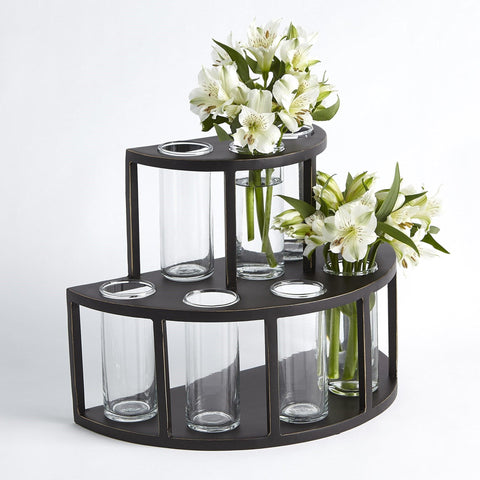 2 Tier Tube Flower Holder-With Glass Tubes (مزهرية أنابيب زجاجية من طبقتين )