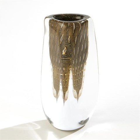 Triangular Bubbled Vase-Gold-مزهرية فقاعات - ذهبي