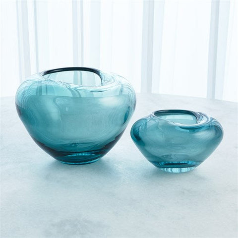 Undulating Vase-Azure- Large-مزهرية متموجة-لون أزور- كبير