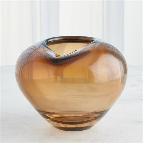 Undulating Vase-Dark Amber- Large-مزهرية متموجة - عنبر داكن