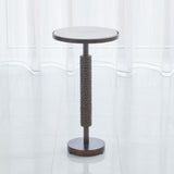 Hammered Martini Table-Bronze w/White Marble-طاولة مارتيني مطروقة - برونزية مع رخام أبيض