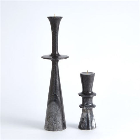 Double Flair Candle Stand-Black-حامل شموع دائري - أسود