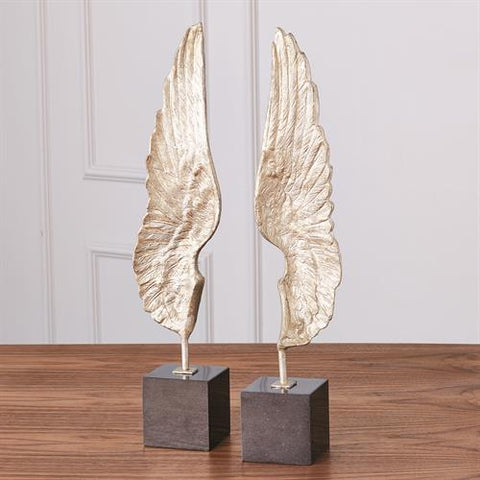 Wings Sculpture-Silver Leaf-Pair-منحوتة على شكل ورق