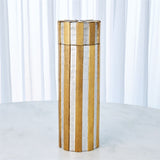 High Metal Vertical Stripe Box-Nickel/Brass- Large-صندوق معدني ذو شريط عمودي عالي - نيكل / نحاس - كبير