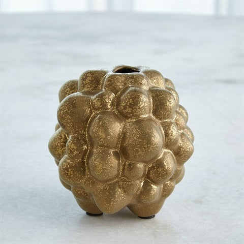 Bubble Vase-Matte Antique Gold- Small-فازه على شكل فقاعات -ذهبي