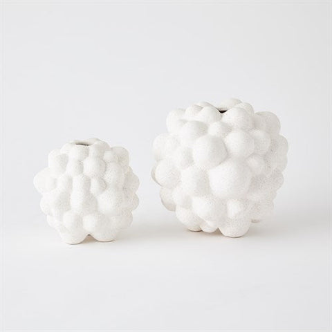 Bubble Vase-Volcanic White- Large-مزهرية فقاعية-بركانية بيضاء- كبير