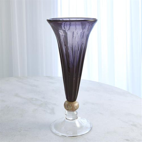 Trumpet Vase-Grey- Small-مزهرية بوق-رمادي-