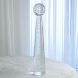 Tower Sphere Obelisk-Spiral Sphere w/Spiral Stem- Large-مزهرية كرة حلزونية مع قاعده - شفاف - كبير