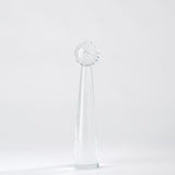 Tower Sphere Obelisk-Spiral Sphere w/Spiral Stem- Medium-مزهرية كرة حلزونية مع قاعده - شفاف - وسط