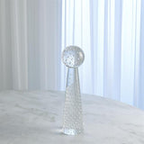 Tower Sphere Obelisk-Spiral Sphere w/Spiral Stem- Small-مزهرية كرة حلزونية مع قاعده - شفاف - صغير