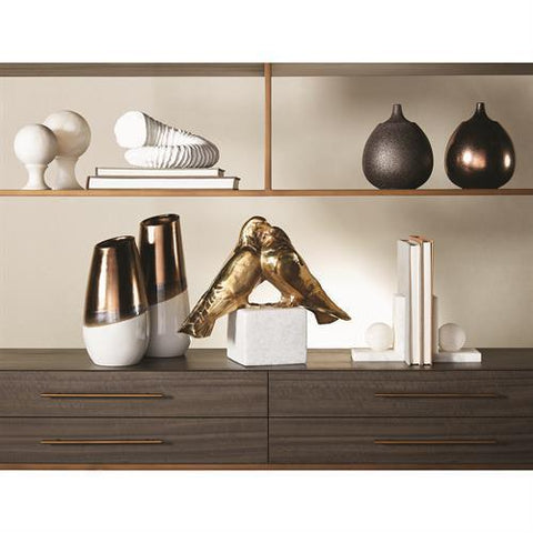 Alabaster Ball Bookends-Pair