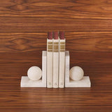 Alabaster Ball Bookends-Pair