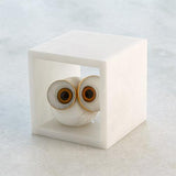 Alabaster Big Eyed Owl in Cube-Small