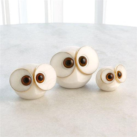 Alabaster Big Eyed Owl-Large