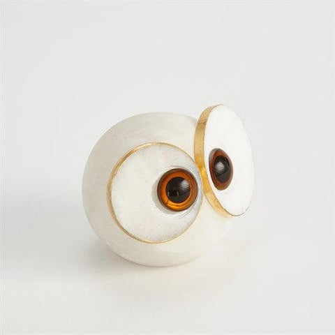 Alabaster Big Eyed Owl-Medium