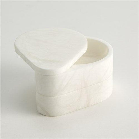 Alabaster Teardrop Double Box-Swivel-White