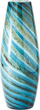Aqua Green Swirl Vase-Large(مزهرية لولبية - اخضر مائي - كبير)