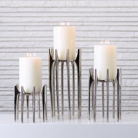 Aquilo Pillar Holder-Antique Nickel-Large(حامل عمود أكويلو - نيكل عتيق - كبير)