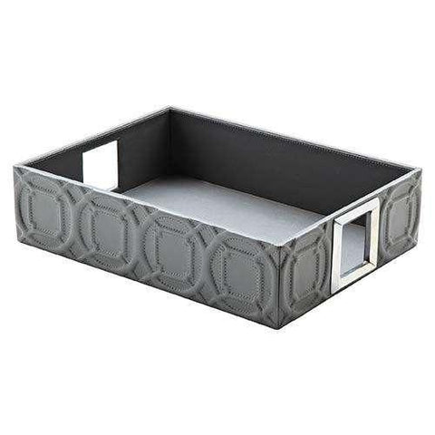 Arabesque Trapunto Rectangle Tray-Grey