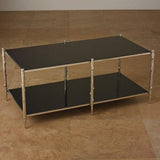 Arbor Cocktail Table-Nickel/Black Granite(طاولة من النيكل وبسطح من الغرانيت الأسود)