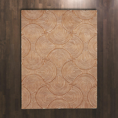 Arches Rug-Rust/Ivory-9' x 12'( سجادة الاقواس- بني/ العاج -9 '× 12')