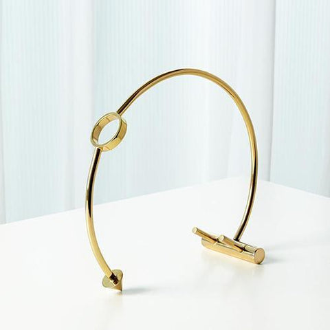 Arrow Wine Caddy-Brass(رف عائم بلوك تجريدي من النيكل)