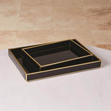 Bevelled Black Glass Tray-Large size(صينية زجاجية سوداء مشطوفة - كبير)