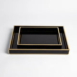 Bevelled Black Glass Tray-Large size(صينية زجاجية سوداء مشطوفة - كبير)