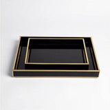 Bevelled Black Glass Tray-Large size(صينية زجاجية سوداء مشطوفة - كبير)