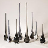 Black and White Striped Vase-Large(مزهرية مخططة بالأبيض والأسود - كبيرة)