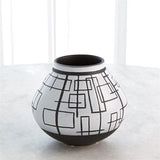 Black/White Vase Sgraffito-Sm