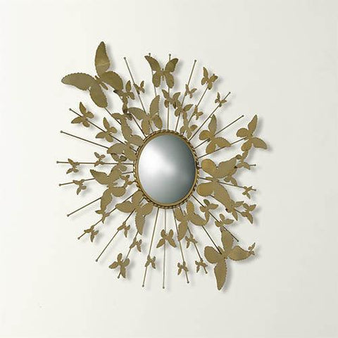 Butterfly Mirror-Satin Brass(مرآة فراشات - نحاس )