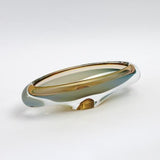 Canoe Bowl-Pistachio Bubble Amber decorative accessory(وعاءزخرفي  كانوي بالفستق)