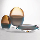 Canoe Bowl-Pistachio Bubble Amber decorative accessory(وعاءزخرفي  كانوي بالفستق)