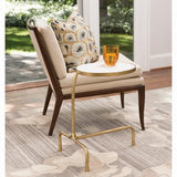 Cantilever Table-Brass with White Marble(طاولة جانبية نحاسي أصفر مع سطح رخامي أبيض مقاس 19*15.5*23 بوصة)