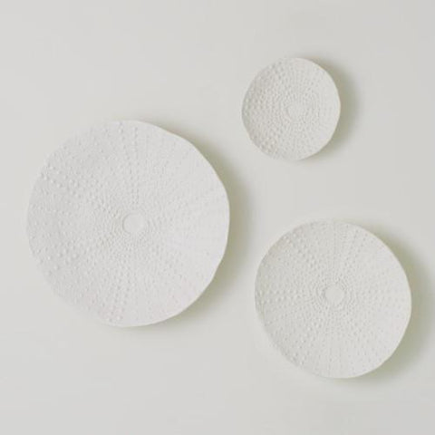 Ceramic Urchin Platter-Matte White-Large(طبق من السيراميك  - مزخرف - أبيض كبير)