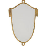 China Shield Mirror-Gold Leaf-Small(   مرآة على شكل درع صيني من ورق الذهب - صغير الحجم)