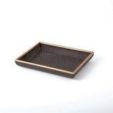 Churchill Tray-Small(صينية مصنوعة من الجلد مطعمة بالخشب حجم صغير)
