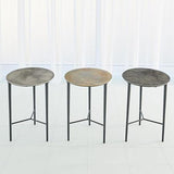 Circle Etched Accent Table-Antique Nickel