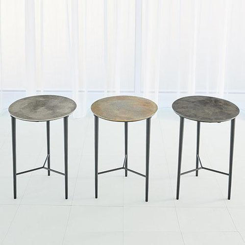 Circle Etched Accent Table-Antique Nickel