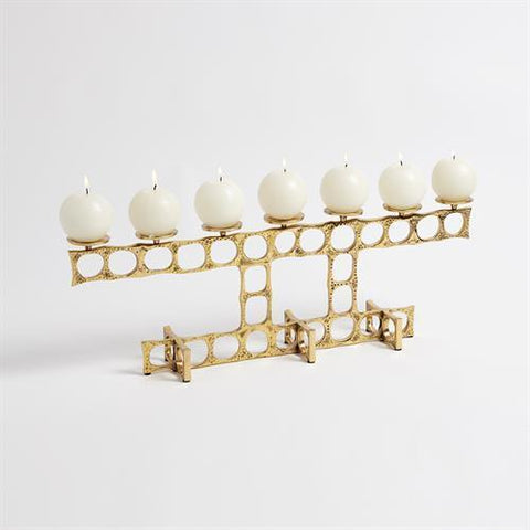 Circles Candle Holder-Brass-Large(حامل شمعدان -ذهبي -كبير )